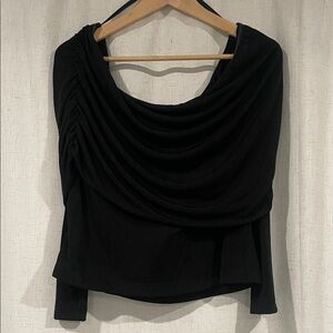 NEW! Alexia Admor Black Draped Blouse